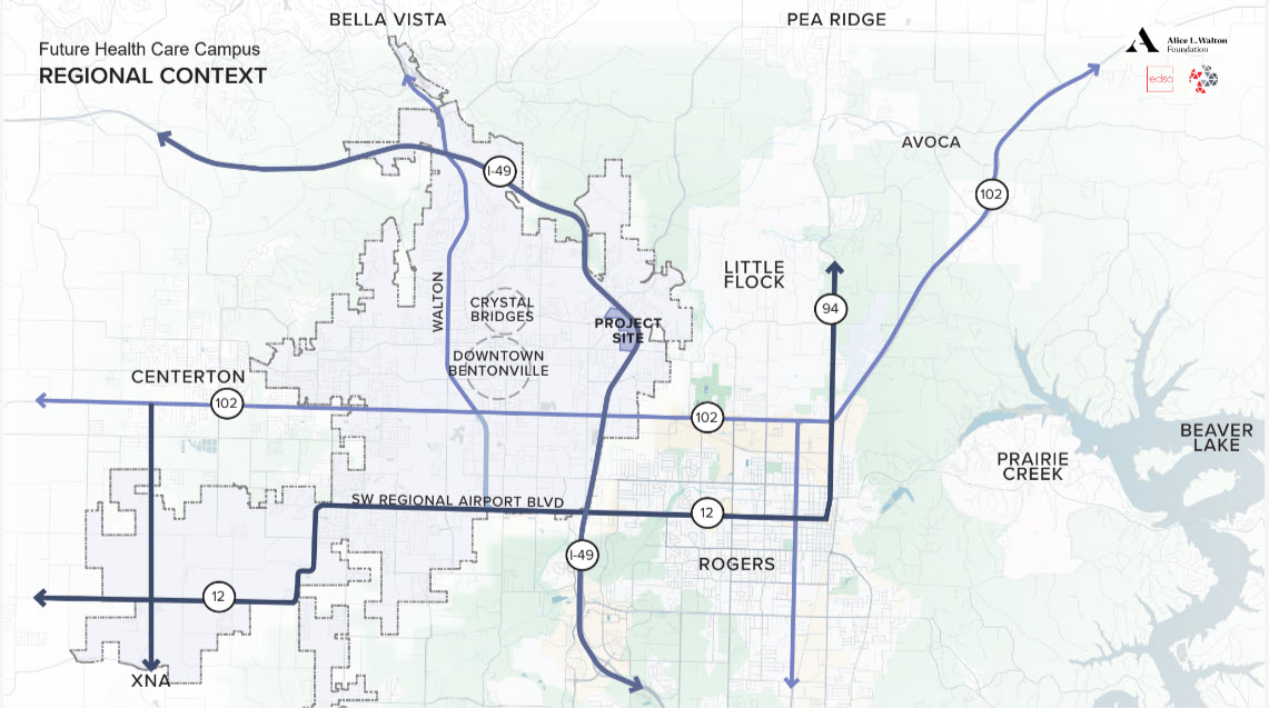 Health Care Campus future location in Bentonville Arkansas